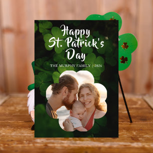 Cartes Pour Fêtes Annuelles Élégante Photo de Trèfle Chanceux St. Patrick