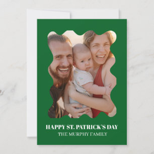 Cartes Pour Fêtes Annuelles Élégante Photo de Trèfle Simple Saint-Patrick