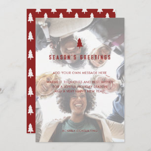 Cartes Pour Fêtes Annuelles Élégante photo d'entreprise Noël