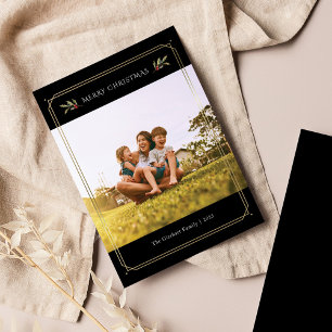 Cartes Pour Fêtes Annuelles Élégante Photo Famille de Noël Personnalisée