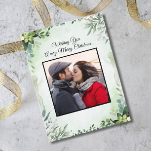 Cartes Pour Fêtes Annuelles Elégante photo Floral Joyeux Noël