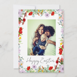 Cartes Pour Fêtes Annuelles Élégante Photo Florale Botanique Joyeuses Pâques 