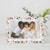 Cartes Pour Fêtes Annuelles Élégante photo florale d'hiver (Debout devant)