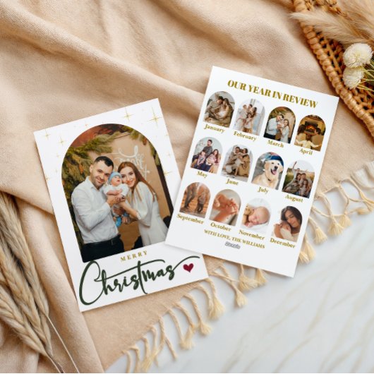 Cartes Pour Fêtes Annuelles Élégante photo Joyeux Noël année en revue