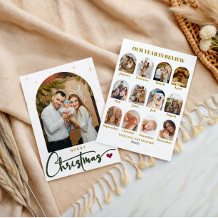 Cartes Pour Fêtes Annuelles Élégante Photo Joyeux Noël Bilan de l'Année