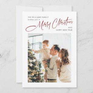 Cartes Pour Fêtes Annuelles Élégante photo minimaliste de voeux de Noël