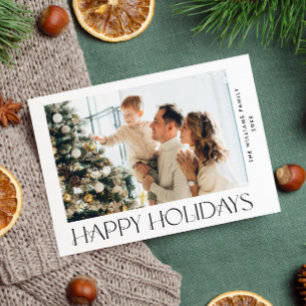 Cartes Pour Fêtes Annuelles Élégante photo minimaliste de voeux de Noël