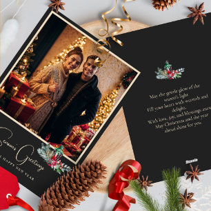 Cartes Pour Fêtes Annuelles Élégante photo minimaliste élégant Joyeux Noël