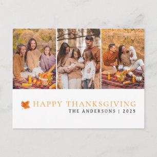 Cartes Pour Fêtes Annuelles Élégante Photo Moderne de Thanksgiving d'Automne 3