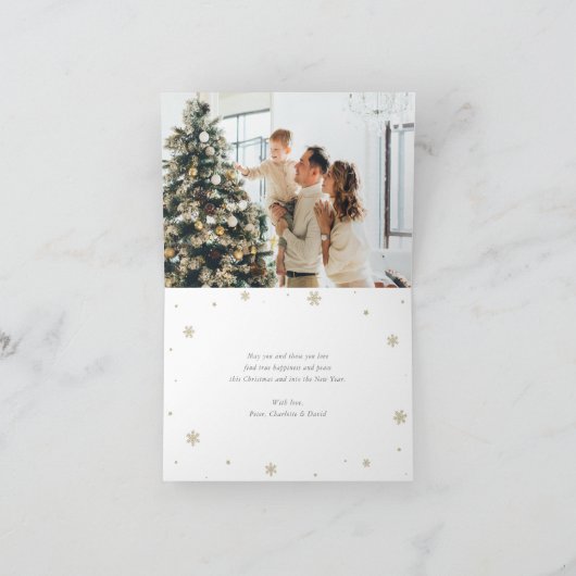 Cartes Pour Fêtes Annuelles Elégante photo neige Joyeux Noël et Nouvel An (Intérieur)