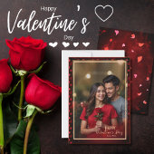 Cartes Pour Fêtes Annuelles Elégante photo RED GOLD Hearts Valentine