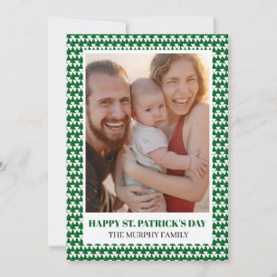Cartes Pour Fêtes Annuelles Élégante Photo Simple de Trèfle Saint-Patrick