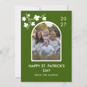 Cartes Pour Fêtes Annuelles Élégante Photo Simple de Trèfle Saint-Patrick