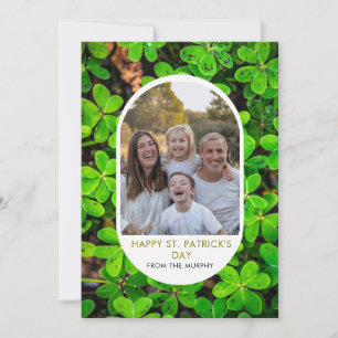 Cartes Pour Fêtes Annuelles Élégante Photo Simple de Trèfle Saint-Patrick