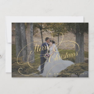 Cartes Pour Fêtes Annuelles Elégante photo simple récemment mariée Joyeux Noël
