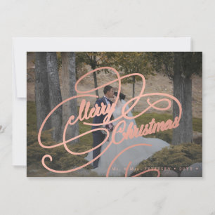 Cartes Pour Fêtes Annuelles Elégante photo simple récemment mariée Joyeux Noël
