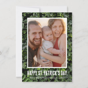 Cartes Pour Fêtes Annuelles Élégante Photo Simple Trèfle de la Saint-Patrick