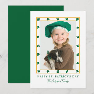 Cartes Pour Fêtes Annuelles Élégante Photo Simple Trèfle Saint-Patrick