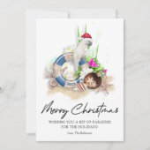 Cartes Pour Fêtes Annuelles Elégante plage de bord de mer Noël (Devant)