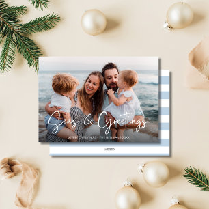 Cartes Pour Fêtes Annuelles Élégante plage photo de famille Noël