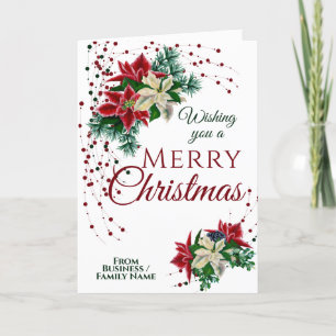 Cartes Pour Fêtes Annuelles Élégante Poinsettia Floral Flower Blanc