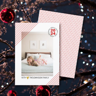 Cartes Pour Fêtes Annuelles Elégante rayures rouges Nouvel An 2024 rouge photo