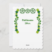 Cartes Pour Fêtes Annuelles Élégante Saint Patrick's Day Vert Shamrock Celtiqu (Dos)