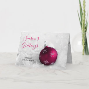 Cartes Pour Fêtes Annuelles Elégante scène de neige rose Ornament Company Holi