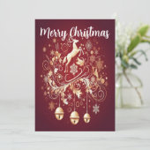Cartes Pour Fêtes Annuelles Élégante sleigh Bell Magic Flat Holiday Card (Debout devant)