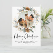 Cartes Pour Fêtes Annuelles Élégante typographie botanique Script Noël (Debout devant)