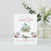 Cartes Pour Fêtes Annuelles Élégante Typographie de Noël Joyeux (Debout devant)