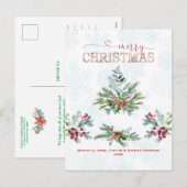 Cartes Pour Fêtes Annuelles Élégante Typographie de Noël Joyeux (Devant / Derrière)