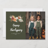 Cartes Pour Fêtes Annuelles élégante typographie script photo bon thanksgiving (Devant)
