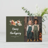 Cartes Pour Fêtes Annuelles élégante typographie script photo bon thanksgiving (Debout devant)