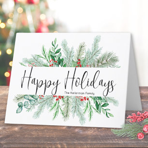 Cartes Pour Fêtes Annuelles Élégante végétation botanique Noël joyeux