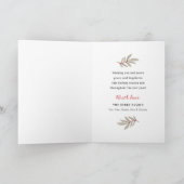 Cartes Pour Fêtes Annuelles Élégante verdure de Noël Monogramme Wreath (Intérieur)