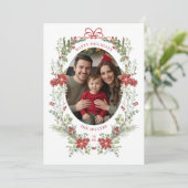 Cartes Pour Fêtes Annuelles Élégante verdure hivernale classique (Debout devant)