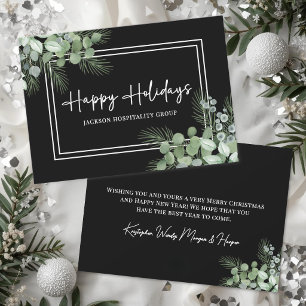 Cartes Pour Fêtes Annuelles Élégante verdure noir blanc