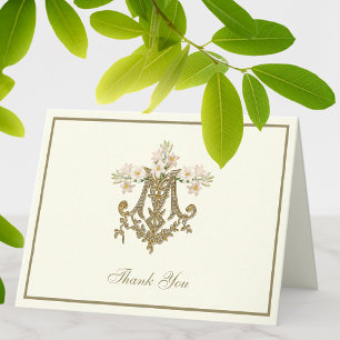 Cartes Pour Fêtes Annuelles Élégante Vierge Marie Religieuse Lys en Or