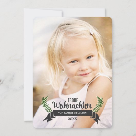 Cartes Pour Fêtes Annuelles Elegante Weihnachtsfotokarten (Devant)