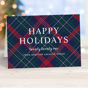 Cartes Pour Fêtes Annuelles Élégantes Fêtes de fin d'année Entreprise Tartan B