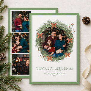 Cartes Pour Fêtes Annuelles Élégantes salutations de saison pour 4 photos de N