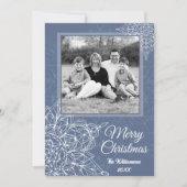 Cartes Pour Fêtes Annuelles Élégants flocons blancs d'hiver (Devant)