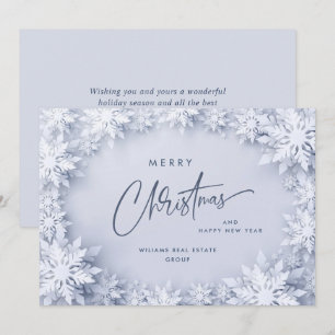 Cartes Pour Fêtes Annuelles Élégants flocons de neige 3D Salutation de Noël d'