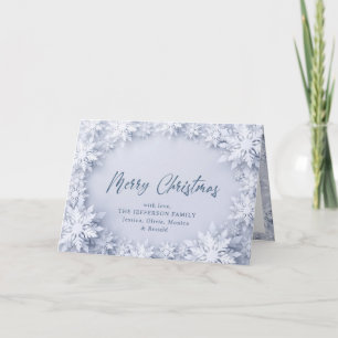 Cartes Pour Fêtes Annuelles Élégants flocons de neige 3D Salutation de Noël d'