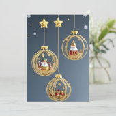 Cartes Pour Fêtes Annuelles Élégants ornements de Noël (Debout devant)