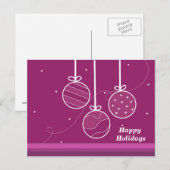 Cartes Pour Fêtes Annuelles Élégants Ornements De Vacances (Devant / Derrière)