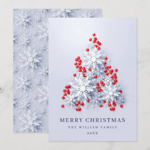 Cartes Pour Fêtes Annuelles Élégants Snowflakes 3D Noël Arbre de Noël Salutati