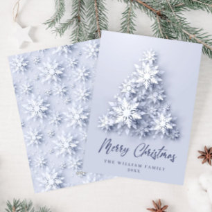 Cartes Pour Fêtes Annuelles Élégants Snowflakes 3D Noël Arbre de Noël Salutati