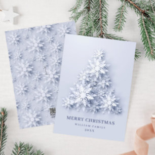 Cartes Pour Fêtes Annuelles Élégants Snowflakes 3D Noël Arbre de Noël Salutati